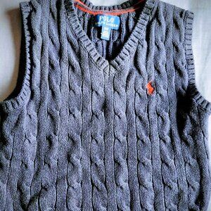 Polo Ralph Lauren navy blue sweater vest size 3 100% cotton